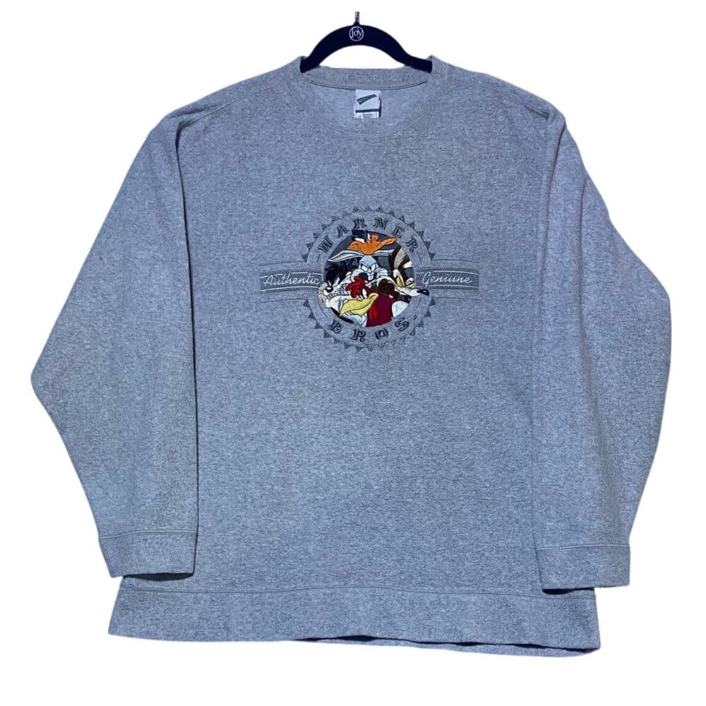 Warner Brothers Studio Pullover Sweater Men's XL Grey Donald Duck Bugs Bunny